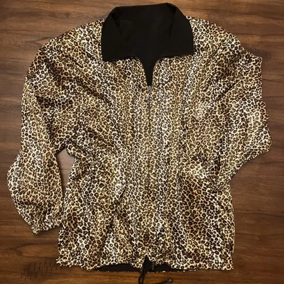 Chaqueta reversible para mujer con estampado de guepardo con lentejuelas negra y dorada era dorada para niñas Foto 1 de 4