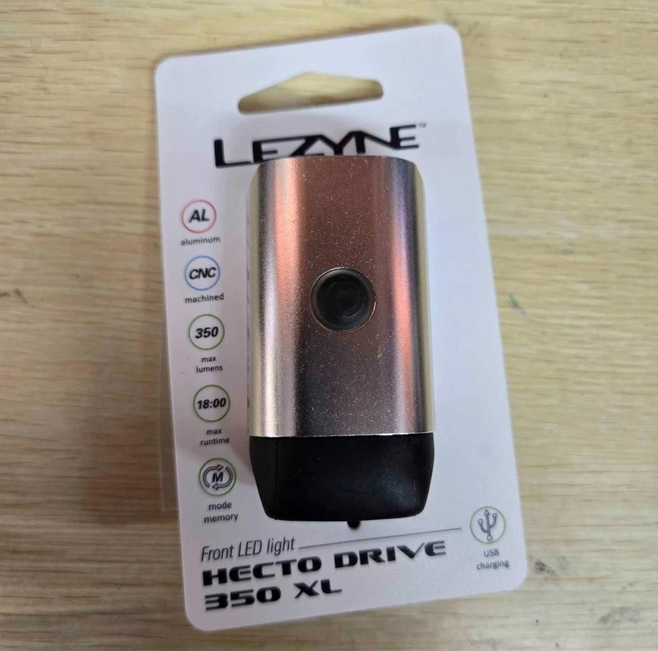 Lezyne Hecto Drive 350XL Lumen Bike Headlight Silver NEW OLD STOCK - Image 1 of 1