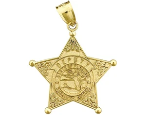 Colgante de oro de 14 quilates con insignia de ayudante del sheriff del estado de Florida - Imagen 1 de 6
