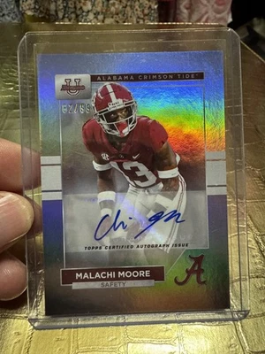 2023 Bowman U Malachi Moore Chrome Refractor Auto 62/99 RC Alabama - Image 1 of 2