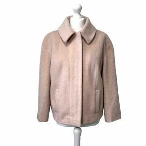 PER UNA Size 12 Jacket Mohair Wool Blend Light Pink Pastel Spring Blazer - Picture 1 of 11
