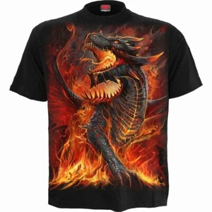 Spiral Direct Draconis Fire Dragon Wings Dark Fantasy Goth T Shirt L046M101 - Picture 1 of 3