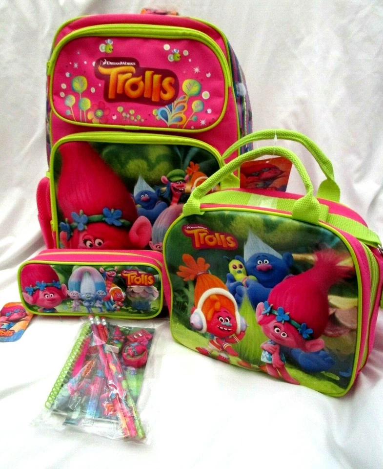 ТРОЛЛИ 16» РЮКЗАК, ЛАНЧБОКС, КАРАНДАШ ЧЕХОЛ И СТАЦИОНАРНЫЙ НАБОР-СОВЕРШЕННО НОВЫЙ!2 - Изображение 1 из 4