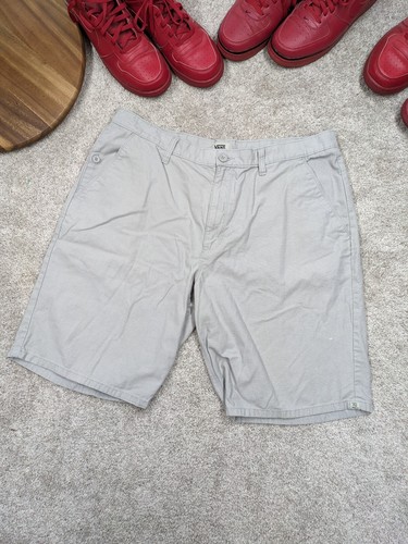 Vans Pantaloncini Uomo 38 Off The Wall Chino Skateboard Grigio 10 Pollici Cucitura Interna