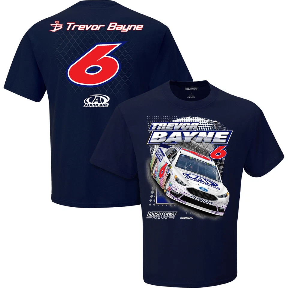 Футболка Trevor Bayne 2017 с клетчатым флагом No6 Advocare спойлер БЕСПЛАТНАЯ ДОСТАВКА! - Изображение 1 из 1