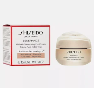 Crema de ojos suavizante de arrugas Shiseido Benefiance 15 ml/0,51 oz NUEVA EN CAJA FRESCA auténtica - Imagen 1 de 5