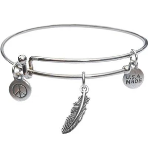 Bangle Bracelet and Feather - USA Made - BBandJT119 - Bild 1 von 1
