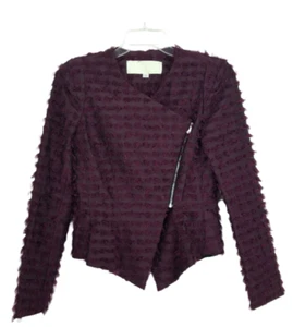 Chaqueta de noche BENSONI media cremallera flecos asimétricos PePlum vino para mujer 8 - Imagen 1 de 12