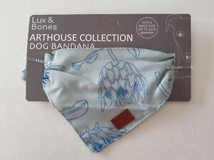Bandana - Lux & Bones Dog Blue Arthouse Collection Size Large 53cm
