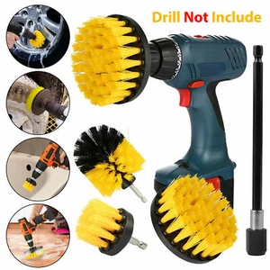 4x Car Wash Brush Hard Bristle Drill Auto Scrubber Detailing Cleaning Tool Nylon - Picture 1 of 11