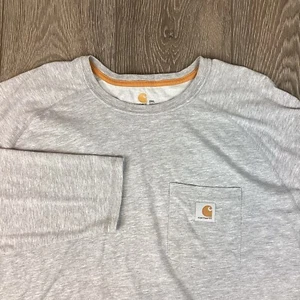Carhartt Men’s Long Sleeve Gray Shirt Relaxed Fit Pocket Tee 2XL Casual - Picture 1 of 7