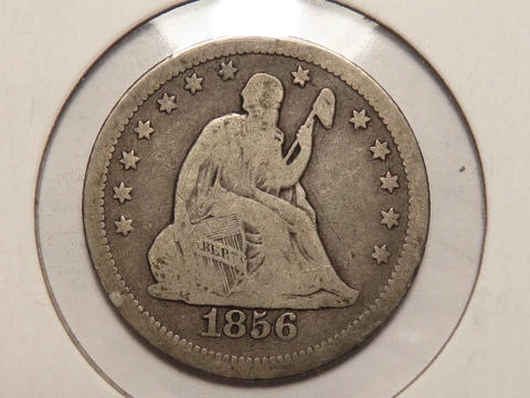 1856-P Liberty Seated Quarter, VG, Original Surfaces Cover