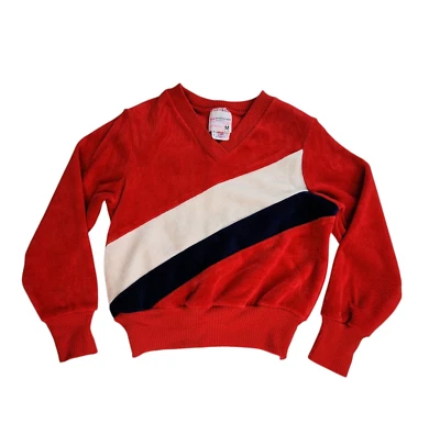 Suéter Vintage JC Penney Años 80 Juvenil M Rojo Blanco Azul Pullover ILGWU Hecho en Unión Foto 1 de 4