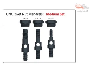 1/4" 5/16" 3/8" UNC Imperial Nutsert Mandrel Set for Heavy Duty Rivnut Tool Kit - Picture 1 of 13