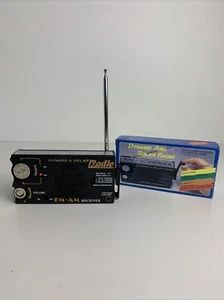 NEW IN BOX - Dynamo & Solar AM / FM Hand Crank Radio Receiver Black NEW - Picture 1 of 11