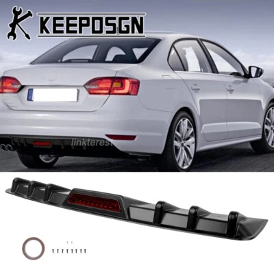 For VW Jetta GLI Rear Bumper Diffuser Splitter Reflective Strip Tail Light Black Foto 1 de 4