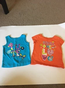 The Childrens Place Toddler Girl T Shirt Orange Tank Top Size 18-24 M Preowned - Picture 1 of 6