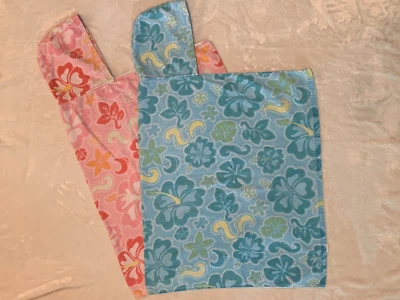 Juego de 2 toallas con capucha para niños flores tropicales 29"x48" playa piscina hora del baño Foto 1 de 4