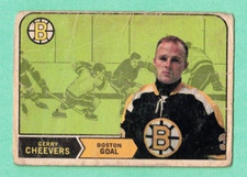 (1) GERRY CHEEVERS  1968-69 O-PEE-CHEE # 140 BRUINS GOALIE CREASED CARD (I3840)