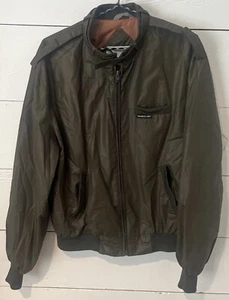 Members Only Jacket Size 42 Olive Green Full Zip Bomber 1980’s Vintage - Picture 1 of 13