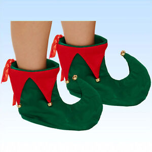 Elfenschuhe grün/rot für Zwerge und Gnome Stulpen Elfe Schuhe Märchen Narr Gnom