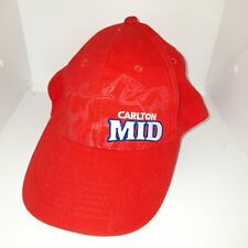 Carlton Mid Beer Red Baseball Cap HAT Adjustable Great Condition Like New Clean