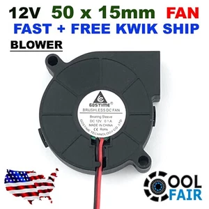 12V 50mm Blower Fan 5015 50mm x 15mm Turbo Cooling 3D Printer Rep Rap 2-pin - Picture 1 of 6