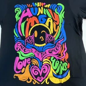 Gay Pride Graphic T-Shirt Size Medium Unique Design Rue 21 Black LGBTQ+ - Picture 1 of 7