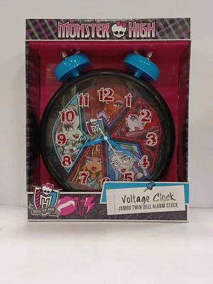 MONSTER HIGH VOLTAGE JUMBO TWIN BELL ALARM CLOCK Girls Bedroom Table Sleep Read - Image 1 of 2