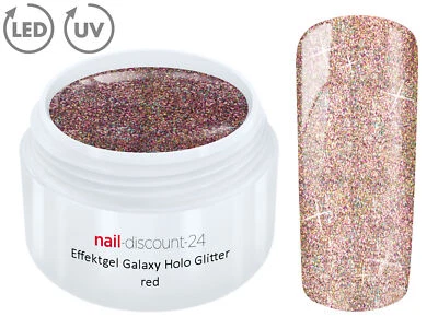 UV LED Effekt Gel Galaxy Holo Glitter RED Farb Color Nagel Glitzer Nail Art Rot - Bild 1 von 3