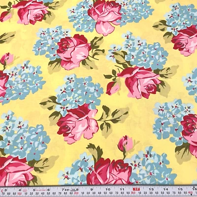 HTF Savon Bouquet Roses & Hydrangeas Verna Mosquera FreeSpirit By The Half Yard - Image 1 of 2