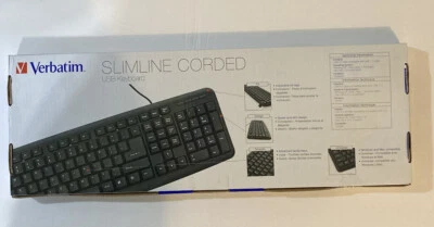 Verbatim Slimline Corded USB Keyboard with Accessibility for Mac & PC Compatible - Image 1 of 3