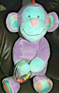 Manhattan Toy Monkey 13" Bon Bon Plush Purple with an attached rattle