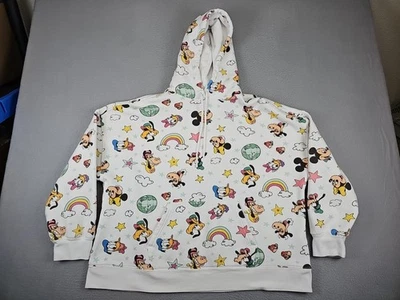 Sudadera con capucha para mujer Disney grande blanca con estampado facial Mickey Minnie Donald Goofy Foto 1 de 4