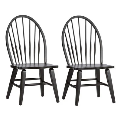 Hearthstone Ridge Windsor Back Side Chair - Black-Set of 2 - Image 1 of 4