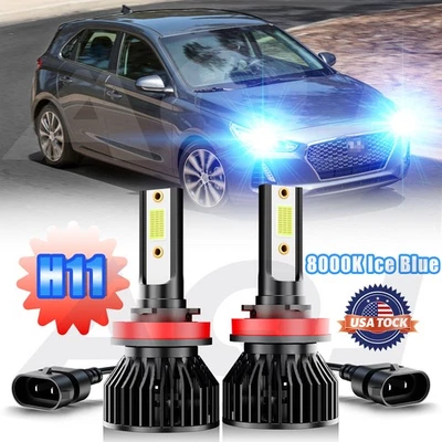 For Hyundai Elantra GT 2013-2018 Ice Blue LED Headlight Low Beam Bulbs 8000K - Image 1 of 4