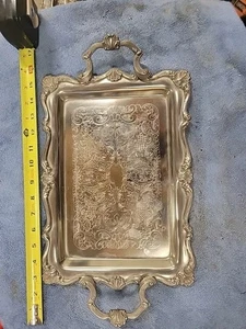 Vintage L'argenterie Server Tray Silver plated EP On Steel 18" X 10" Hong Kong - Picture 1 of 6
