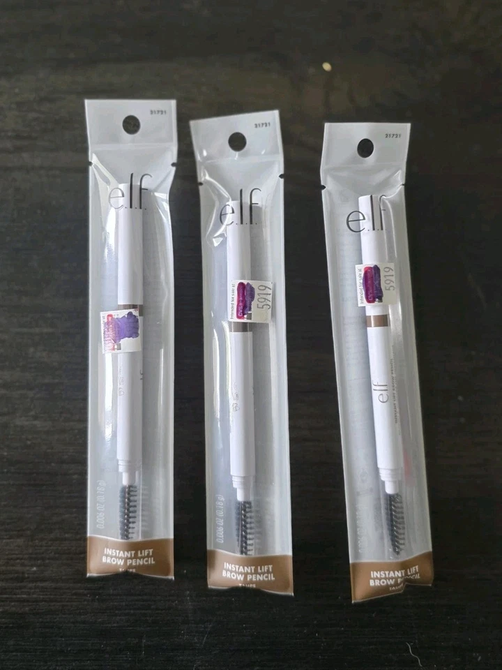elf Instant Lift Brow Pencil, Dual-Sided, Fine Tip #21721 Taupe x 3 New - Image 1 of 1