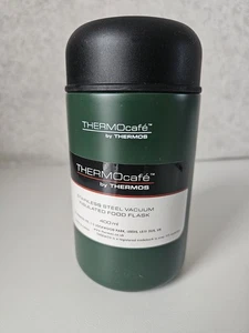 THERMOS • Thermocafe Insulated Food Flask & Spoon • 400ml • Matte Green - Picture 1 of 5