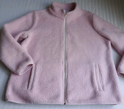 T Talbots Jacket 1x Sherpa Fleece Full Zip Pockets Cozy Everyday Casual  - Image 1 of 4