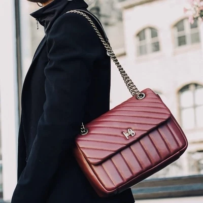 Henri BENDEL 712 Quilted Leather Lambskin Shoulder Bag Tote With Chain Purse - Image 1 of 4