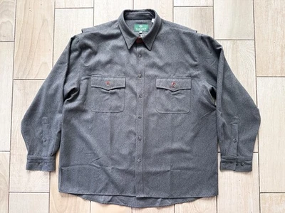 Schnees Men's Rifleman Shirt Jacket Shacket Red Button Flannel Leather Trim XL - Image 1 of 4