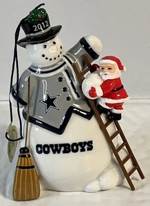 Dallas Cowboys Danbury Mint 2012 Snowman & Santa Christmas Ornament NFL Damaged - Bild 1 von 6