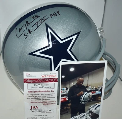 CASCO LARRY BROWN AUTOGRAFIADO VSR4 TAMAÑO COMPLETO RÉPLICA DALLAS COWBOYS SB XXX MVP JSA Foto 1 de 4