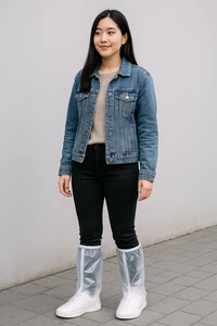 Cubiertas de zapatos reutilizables impermeables cubrezapatos transparentes antideslizantes protectores de botas de lluvia - Imagen 1 de 4