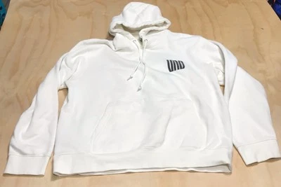 A5199 Undefeated Logo White Hoodie Pullover Sweatshirt Men's Size L Large - Image 1 of 4