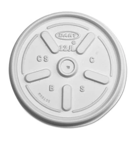 Tapas de plástico para dardos para tazas de espuma fría/caliente de 12 oz ventiladas 1000/cartón 12JL - Imagen 1 de 2