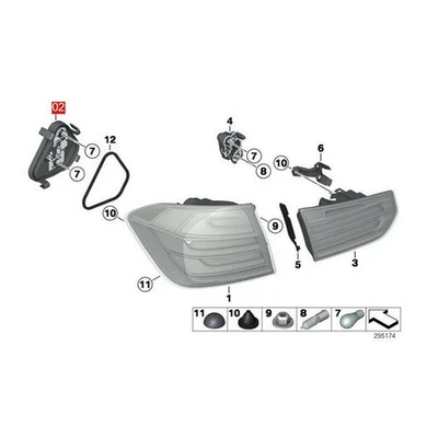 Lámpara de luz trasera exterior panel trasero bombilla zócalo derecho para BMW 320i 328i 335i xDrive Foto 1 de 4