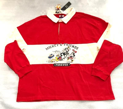 NUEVO CON ETIQUETAS Disney Adulto Unisex Vintage Camisa de Rugby Universitaria Mickey & Friends XXL Edición Limitada Foto 1 de 4
