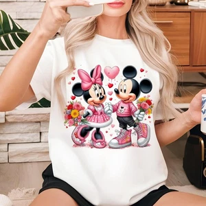Camiseta Mickey & Minnie Linda Ratón Pareja Feliz Día de San Valentín Hombres Mujeres - Imagen 1 de 3